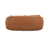 0295. Chanel 19, Camel Colour, Leather Handbag, Gold and Silver Hardware10