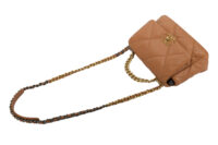 0295. Chanel 19, Camel Colour, Leather Handbag, Gold and Silver Hardware5