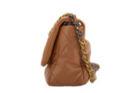 0295. Chanel 19, Camel Colour, Leather Handbag, Gold and Silver Hardware8