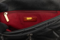 0296. Chanel 19, Black Lambskin Leather Handbag, Gold and Silver Hardware12