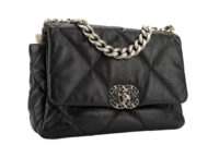 0296. Chanel 19, Black Lambskin Leather Handbag, Gold and Silver Hardware2