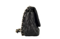 0296. Chanel 19, Black Lambskin Leather Handbag, Gold and Silver Hardware3