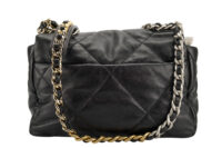 0296. Chanel 19, Black Lambskin Leather Handbag, Gold and Silver Hardware5