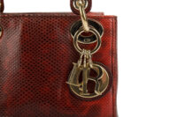 0300. Dior Lady Dior Mini Red Lizard, Gold Hardware7