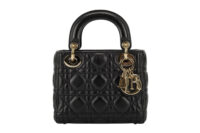 0303. Dior Lady Dior Mini Black Leather, Gold Hardware1