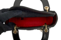 0303. Dior Lady Dior Mini Black Leather, Gold Hardware11