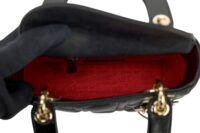 0303. Dior Lady Dior Mini Black Leather, Gold Hardware12
