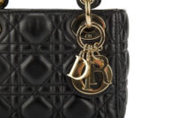 0303. Dior Lady Dior Mini Black Leather, Gold Hardware6