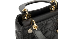 0303. Dior Lady Dior Mini Black Leather, Gold Hardware9