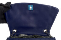 0305. Chanel Dumpling Fold Quilted Blue Flap Bag, Silver hardware11