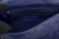 0305. Chanel Dumpling Fold Quilted Blue Flap Bag, Silver hardware12