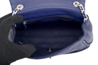 0305. Chanel Dumpling Fold Quilted Blue Flap Bag, Silver hardware13