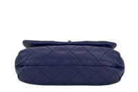 0305. Chanel Dumpling Fold Quilted Blue Flap Bag, Silver hardware6