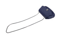 0305. Chanel Dumpling Fold Quilted Blue Flap Bag, Silver hardware8