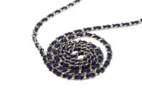 0305. Chanel Dumpling Fold Quilted Blue Flap Bag, Silver hardware9