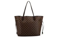 0311. Louis Vuitton Neverfull MM Damier Ebene:Cherry, Gold Hardware5