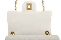 0319. Chanel Mini Romance White Quilted Leather Flap Bag, Gold Hardware11