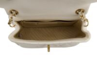 0319. Chanel Mini Romance White Quilted Leather Flap Bag, Gold Hardware13