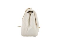 0319. Chanel Mini Romance White Quilted Leather Flap Bag, Gold Hardware3