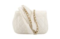 0319. Chanel Mini Romance White Quilted Leather Flap Bag, Gold Hardware4