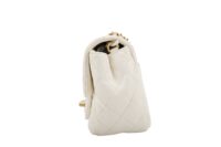 0319. Chanel Mini Romance White Quilted Leather Flap Bag, Gold Hardware5