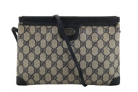 0329. Gucci GG Supreme Navy Messenger Bag, Silver Hardware1