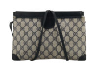 0329. Gucci GG Supreme Navy Messenger Bag, Silver Hardware5