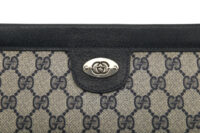 0329. Gucci GG Supreme Navy Messenger Bag, Silver Hardware8