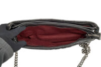 0334. Chanel Black Quilted Double Zip Chain, Dark tone Hardware