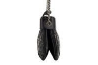 0334. Chanel Black Quilted Double Zip Chain, Dark tone Hardware