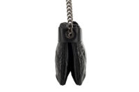 0334. Chanel Black Quilted Double Zip Chain, Dark tone Hardware