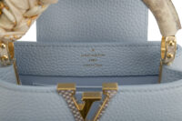 0348. Louis Vuitton Mini Capucines, Karung Handle, Gold Hardware