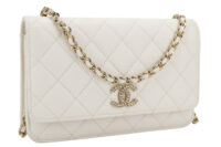 0358. Chanel White Quilted, Caviar Leather, WOC, Light Gold Hardware