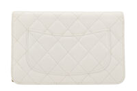 0358. Chanel White Quilted, Caviar Leather, WOC, Light Gold Hardware