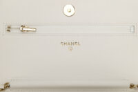 0358. Chanel White Quilted, Caviar Leather, WOC, Light Gold Hardware