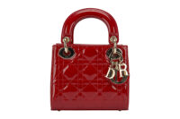 0359. Dior, Lady Dior Mini, Red Patent, Gold Hardware