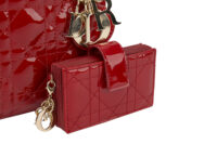 0359. Dior, Lady Dior Mini, Red Patent, Gold Hardware