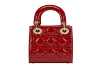0359. Dior, Lady Dior Mini, Red Patent, Gold Hardware