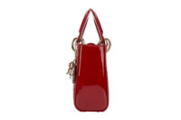 0359. Dior, Lady Dior Mini, Red Patent, Gold Hardware