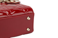 0359. Dior, Lady Dior Mini, Red Patent, Gold Hardware