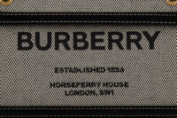 0364. Burberry Check Pocket Cloth Bag, Gold Hardware6