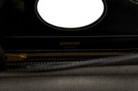 0364. Burberry Check Pocket Cloth Bag, Gold Hardware9