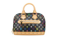 0376. Louis Vuitton Black Monogram Multicolour Alma, Gold Hardware1