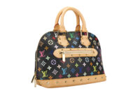 0376. Louis Vuitton Black Monogram Multicolour Alma, Gold Hardware2