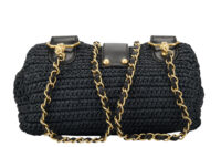 0382. Chanel Vintage Raffia Bag, Gold Hardware5
