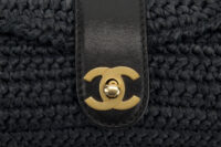 0382. Chanel Vintage Raffia Bag, Gold Hardware9