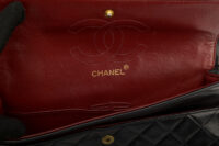 0384. Chanel Vintage Black Classic Double Flap, Gold Hardware14