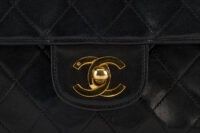 0384. Chanel Vintage Black Classic Double Flap, Gold Hardware6