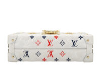 0387. Louis Vuitton White Embossed Monogram Petite Malle, Gold Hardware6