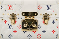 0387. Louis Vuitton White Embossed Monogram Petite Malle, Gold Hardware7